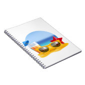 Sonnenbrille und Strandlandschaft für den Sommer Notizblock (Rechte Seite)