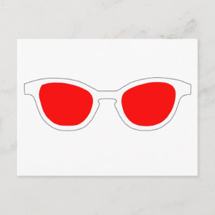 Sonnenbrille White Rim Red Lens The MUSEUM Zazzle  Postkarte