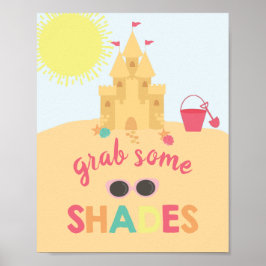 Sonnenbrille zum Geburtstag am Strand für Untersch Poster