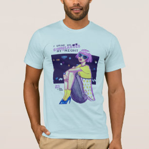 SONNENBRILLEN am NACHTT-Shirt durch milchigen T-Shirt