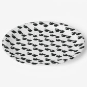 Sonnenbrillen Muster Schwarz-weiß Cooler Grad Spaß Pappteller (Schrägansicht)