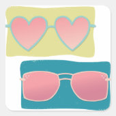 Sonnenbrillenpaar Quadratischer Aufkleber (Vorderseite)