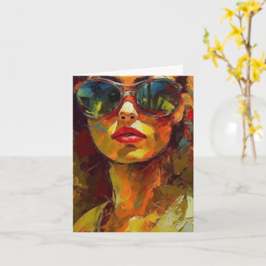 Sonnenbrillenweibchen, Jede Anlässe Karte (Gelbe Blume)