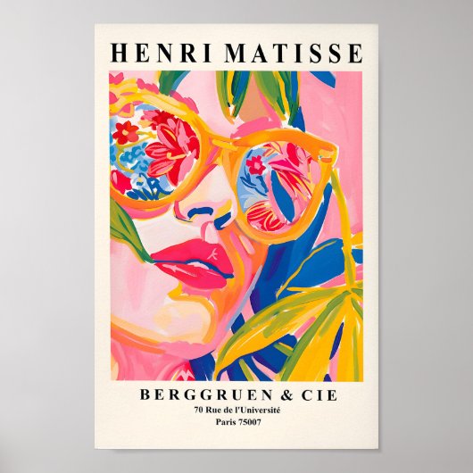 Sonnenbrillenweibchen, tropisches Sommerposter, ro Poster (Vorne)