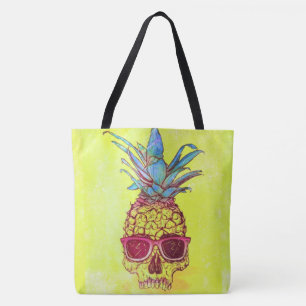 Sonnenbrilleschädelananas ganz über tasche