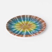Sonnenbrust: Retro-Krawatte-Farbpapier-Teller Pappteller (Schrägansicht)