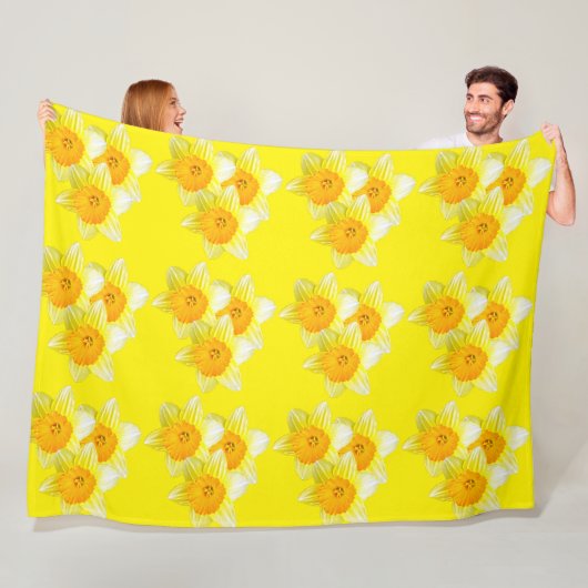 Sonnenburst, goldene Daffodien, Lge Fleece Blanket (Beispiel)