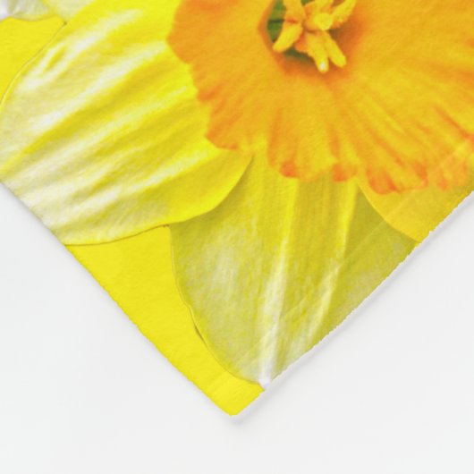 Sonnenburst, goldene Daffodien, Lge Fleece Blanket (Ecke)