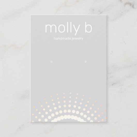 Sonnenburst Gray Earring Jewelry Display Holder Visitenkarte (Vorderseite)