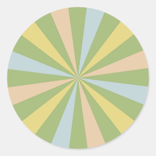 Sonnenburstaufkleber Mitte des Jahrhunderts: Vinta Runder Aufkleber (Vorderseite)
