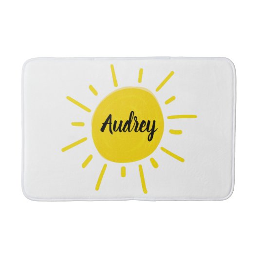 Sonnencreme-farbene, weißgelbe Sonne Badematte (Vorderseite)
