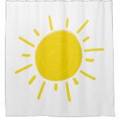 Sonnencreme-farbene, weißgelbe Sonne Duschvorhang (Vorderseite)