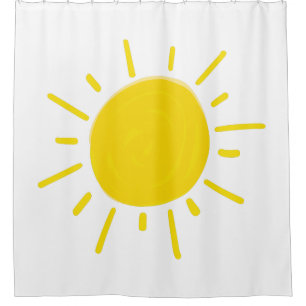 Sonnencreme-farbene, weißgelbe Sonne Duschvorhang