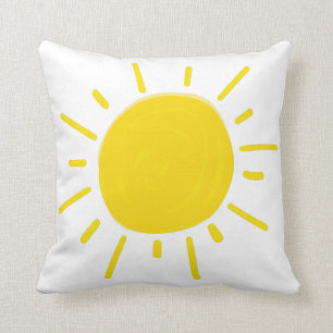Sonnencreme-farbene, weißgelbe Sonne Kissen