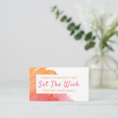 Sonnencreme, farbig, handgefertigt, Sojamelkerze Visitenkarte (Stehend Vorderseite)