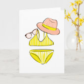 Sonnencreme - Gelber Badeanzug Karte (Gelbe Blume)