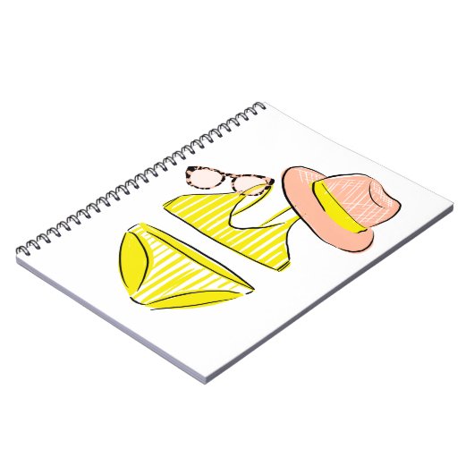 Sonnencreme - Gelber Badeanzug Notizblock (Linke Seite)