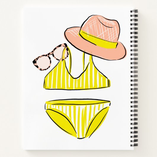 Sonnencreme - Gelber Badeanzug Notizblock (Rückseite)