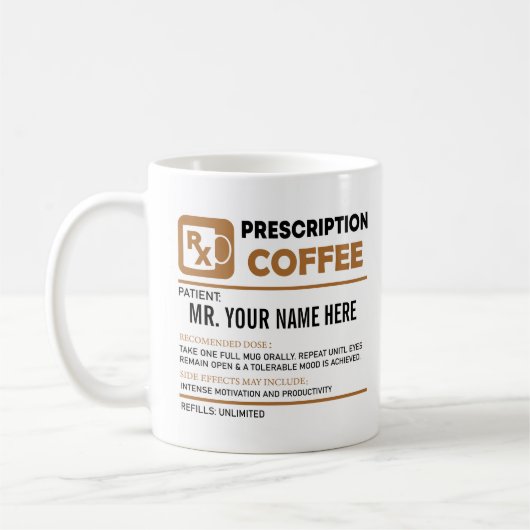 Sonnencreme, Personalisierter Name Kaffeetasse (Links)
