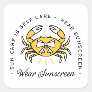 Sonnencreme SPF Dermatologe Selbstfürsorge Sonnen  Quadratischer Aufkleber