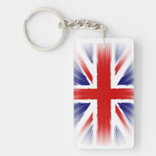 Sonnendurchbruch-Flagge Union Jack des Vereinigten Schlüsselanhänger