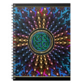 Sonnendurchbruch-FraktalMandala mit keltischem Notizblock (Vorderseite)