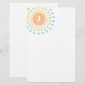 Sonnendurchbruch-Monogramm-Briefpapier Briefpapier (Vorne/Hinten)
