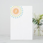 Sonnendurchbruch-Monogramm-Briefpapier Briefpapier (Stehend Vorderseite)