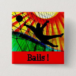 Sonnendurchbruch-und Netz-Fußball-Tormann Button