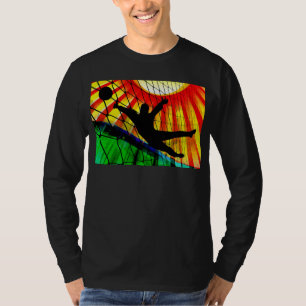 Sonnendurchbruch-und Netz-Fußball-Tormann T-Shirt