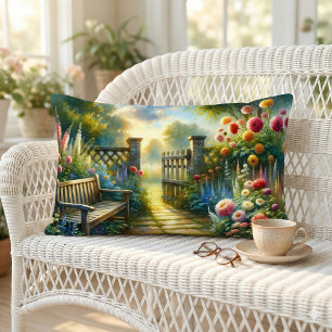 Sonnendurchflutete Gartentor-Szene am Wegrand Lendenkissen