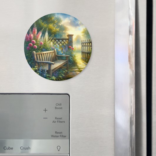 Sonnendurchflutete Gartentor-Szene Magnet (In Situ (Kühlschrank))