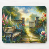 Sonnendurchflutete Gartentor-Szene Mousepad (Vorne)