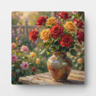 Sonnendurchflutete ländliche Rosen: Impressionisti Fotoplatte