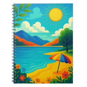 Sonnendurchflutete Sommerlandschaft – DreamVerse7  Notizblock