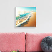 Sonnendurchfluteter goldener Strand mit dicker wei Leinwanddruck (Insitu (Wohnzimmer))