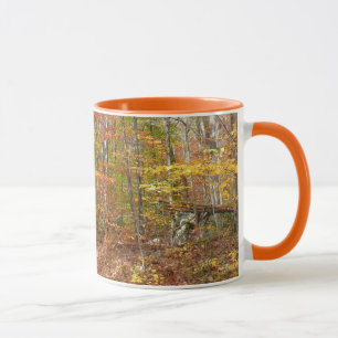 Sonnendurchfluteter Herbstweg im Laurel Hill Park Tasse