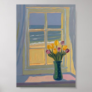 Sonnendurchfluteter Küstenfensterblick Impressioni Poster