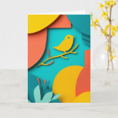 Sonnendurchfluteter Vogelständer Karte (Gelbe Blume)
