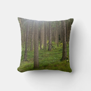 Sonnendurchfluteter Wald - Waldgrün Kissen