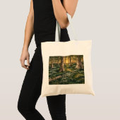 Sonnendurchfluteter Wald-Wildblumenwald Tragetasche (Vorderseite (Produkt))