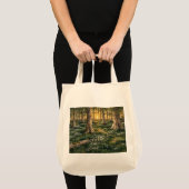 Sonnendurchfluteter Wald-Wildblumenwald Tragetasche (Vorderseite (Produkt))