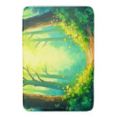 Sonnendurchfluteter Waldweg Badematte (Vorderseite Vertikal)