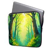 Sonnendurchfluteter Waldweg Laptopschutzhülle (Vorderseite Links)