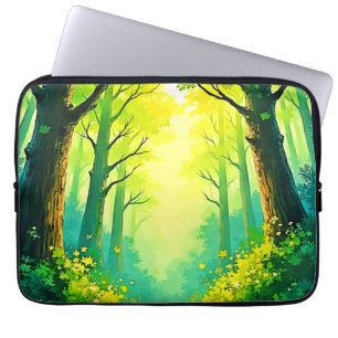 Sonnendurchfluteter Waldweg Laptopschutzhülle