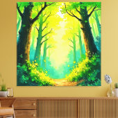 Sonnendurchfluteter Waldweg Leinwanddruck (Insitu (Wohnzimmer))