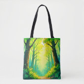 Sonnendurchfluteter Waldweg Tasche (Vorderseite)