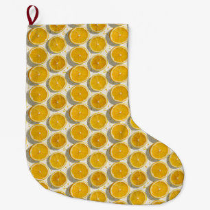 Sonnendurchflutetes Orangen-Scheiben-Muster Großer Weihnachtsstrumpf