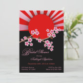 Sonnendusche Aufwärmen Sakura Bridal Einladungen (Stehend Vorderseite)