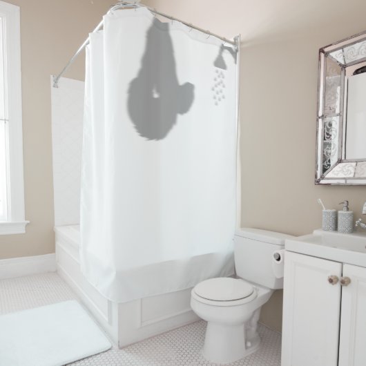 Sonnendusche hinter der Silhouette Shadow Funny Duschvorhang (Beispiel)